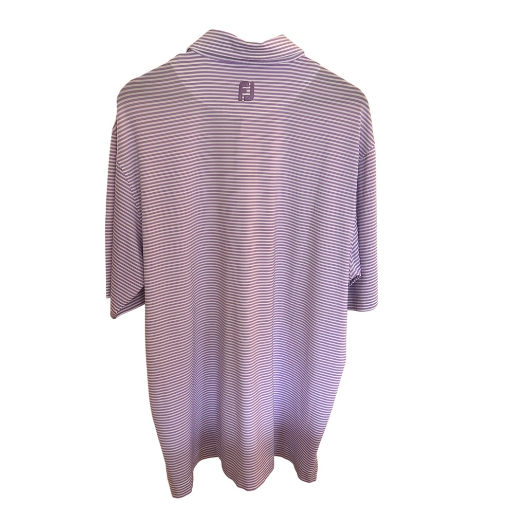 FootJoy Mens XL ProDry Striped Golf Polo Shirt Purple White Short Sleeve 25565 - Picture 3 of 9
